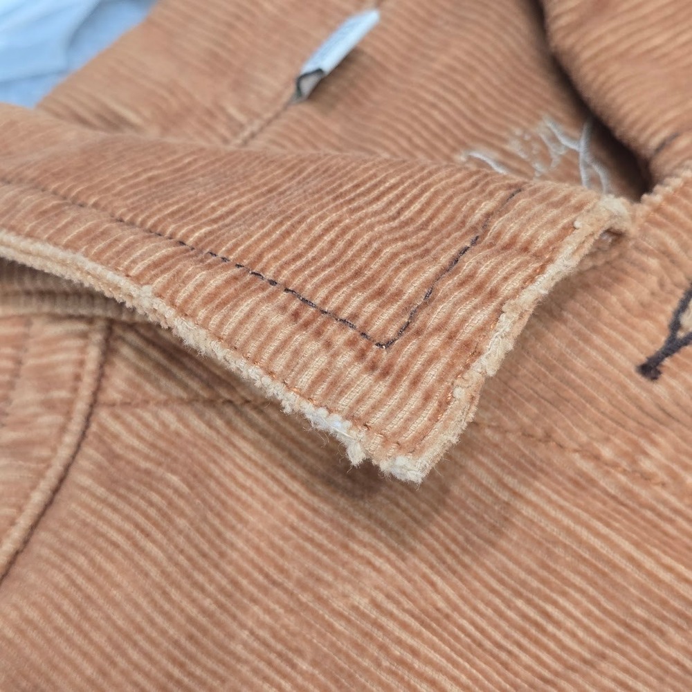 Vintage Y2K Hurley Corduroy Trucker Jacket S Brown Granola Boho Grunge Fall - Picture 7 of 11